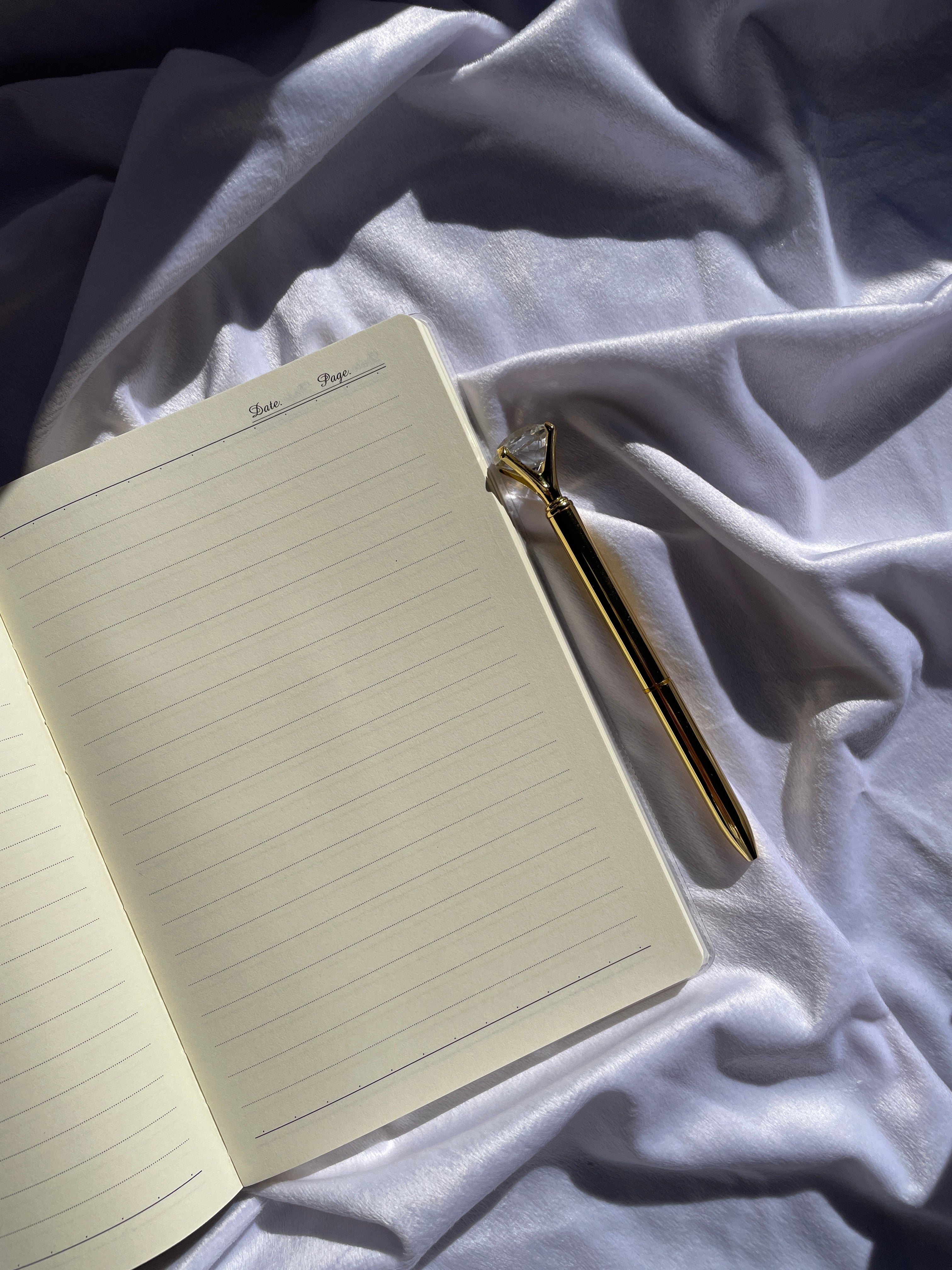 Libreta gold personalizada + bolígrafo diamante